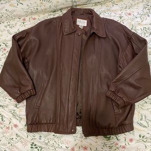 Vintage brown leather Nordstrom oversized jacket